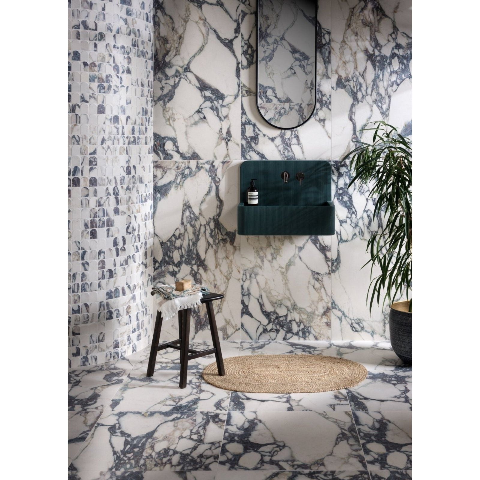 Savoy Novo Porcelain Matt 60 x 120cm white marble-effect tile
