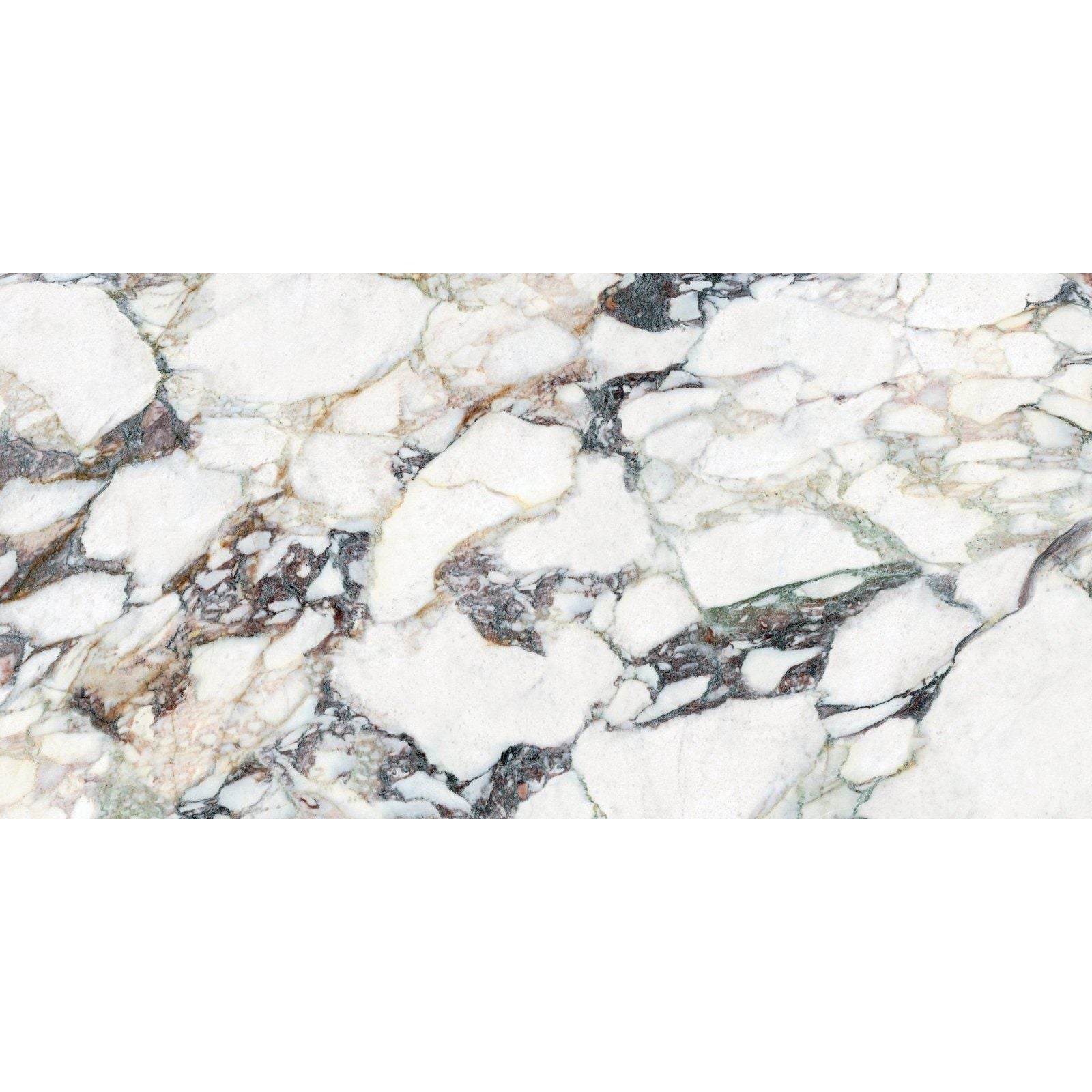 Savoy novo porcelain matt 60 x 120cm white marble slab with intricate black gray and subtle gold veining