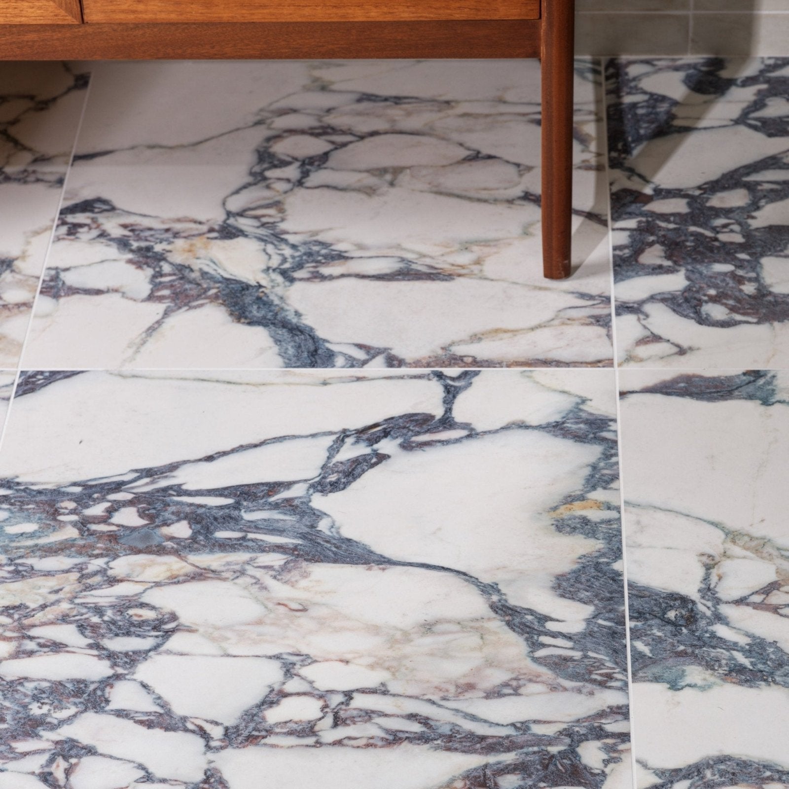 Savoy novo porcelain matt floor tiles 60 x 60cm white marble with intricate gray and black veining
