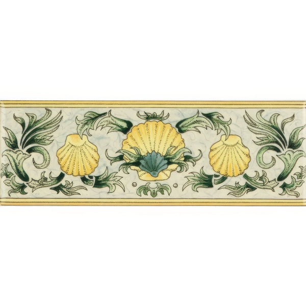 Blue & Yellow Classical Decorative Border on County White