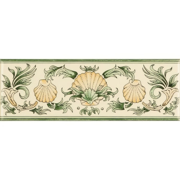Green & Buff Classical Decorative Border on County White