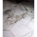 White marble porcelain floor tiles sculpture grande with elegant gray veining and glossy finish in invisible blue