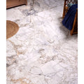 White marble sculpture grande porcelain invisible blue floor tiles with elegant gray and beige veining