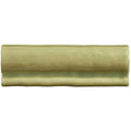 A rectangular olive green ceramic torus moulding sedge tile with a subtle crackled glaze and raised edges