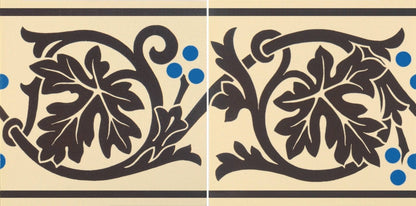 Shaftesbury 2 Tile Border Brown on White