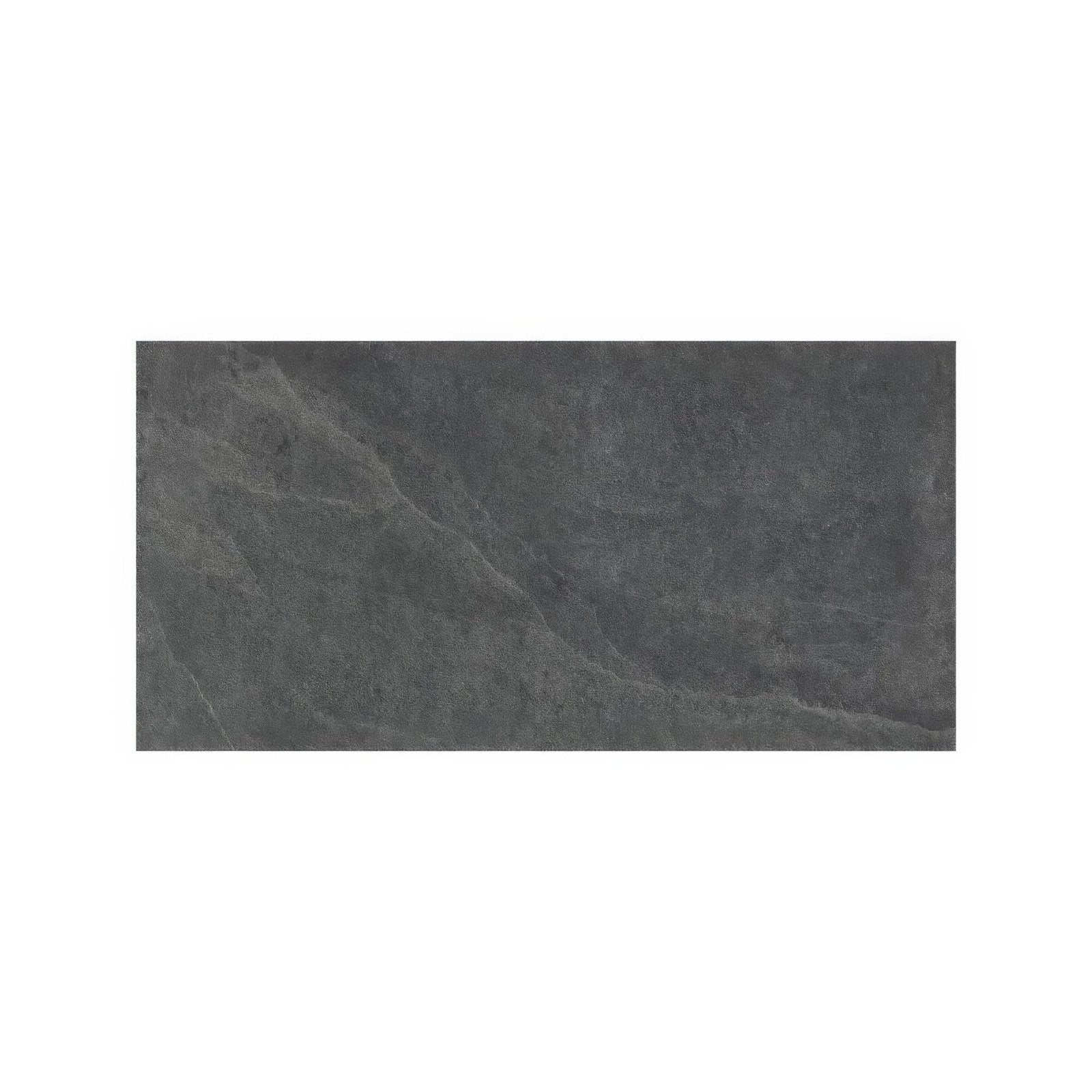 Dark gray shale black 30 x 60cm rectangular tile with textured stone-like surface for durable wall and floor use