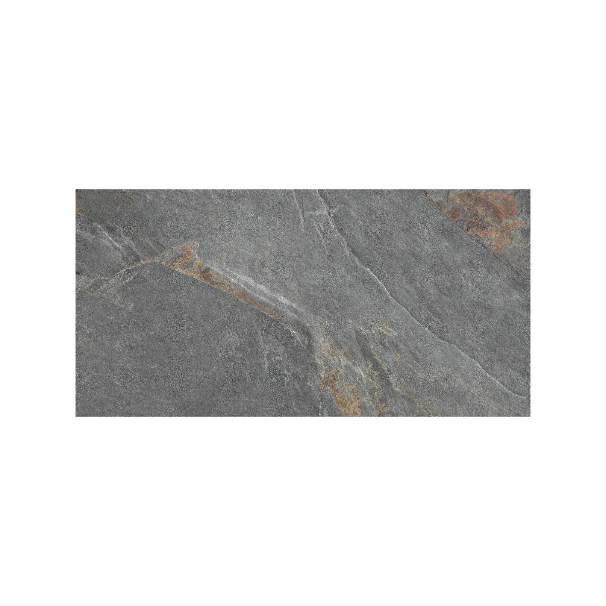 Shale Multi 60 x 120cm gray stone tile with subtle brown veining and textured natural surface for flooring and walls