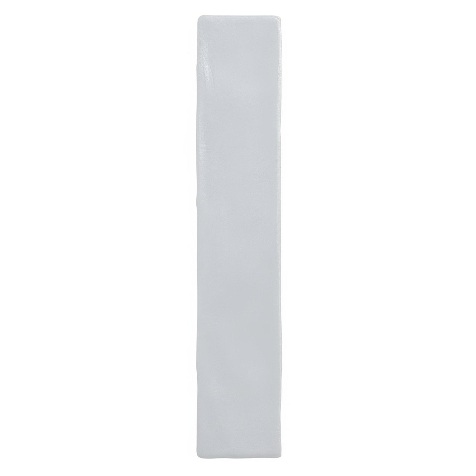 A sleek sherbet blue brick ceramic tile 5x25cm with a smooth glossy finish and slightly rounded edges