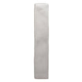 A sleek rectangular silver metal sherbet grey brick 5x25cm with a smooth slightly textured surface