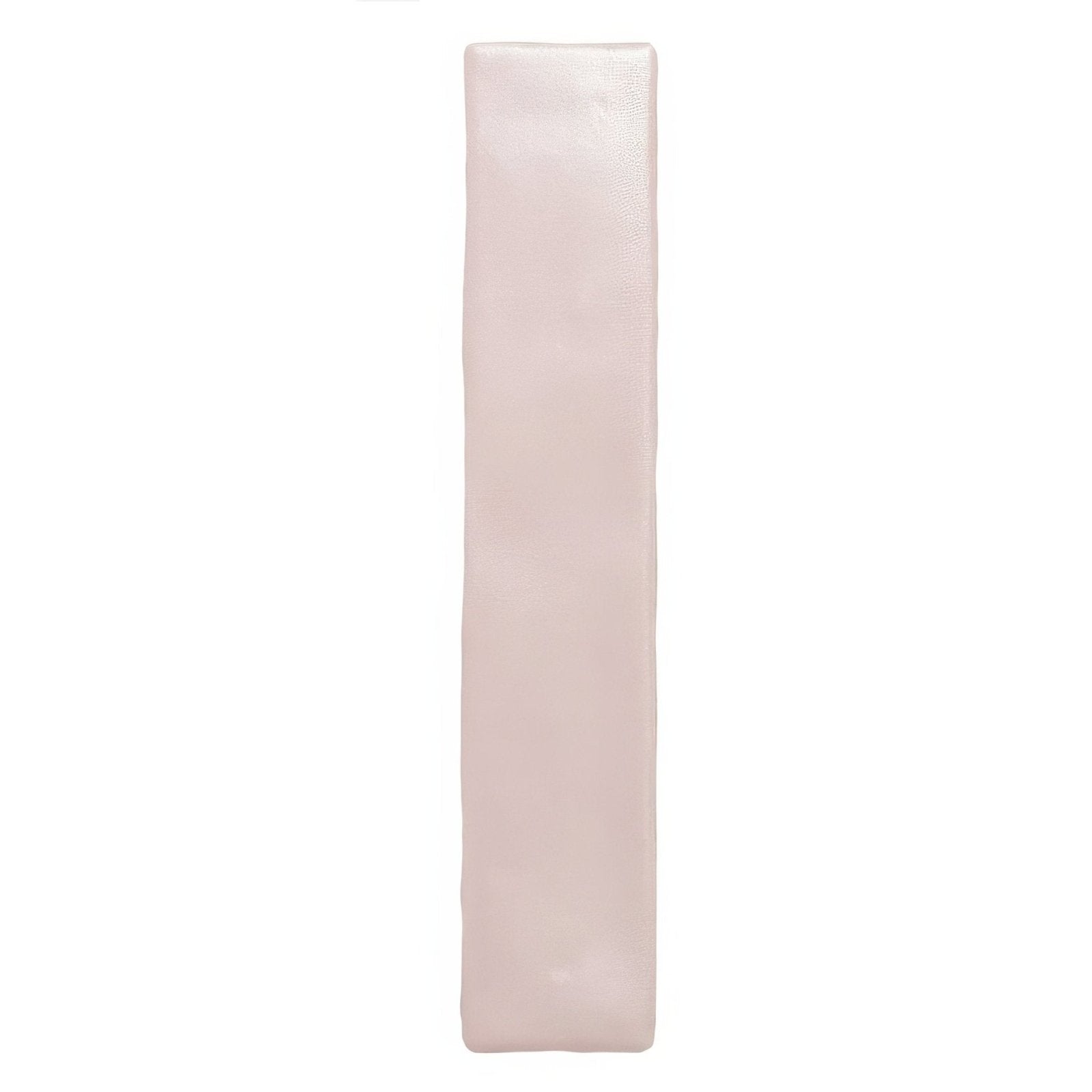 A sleek translucent pink rectangular sherbet pink brick 5x25cm with a smooth slightly glossy finish