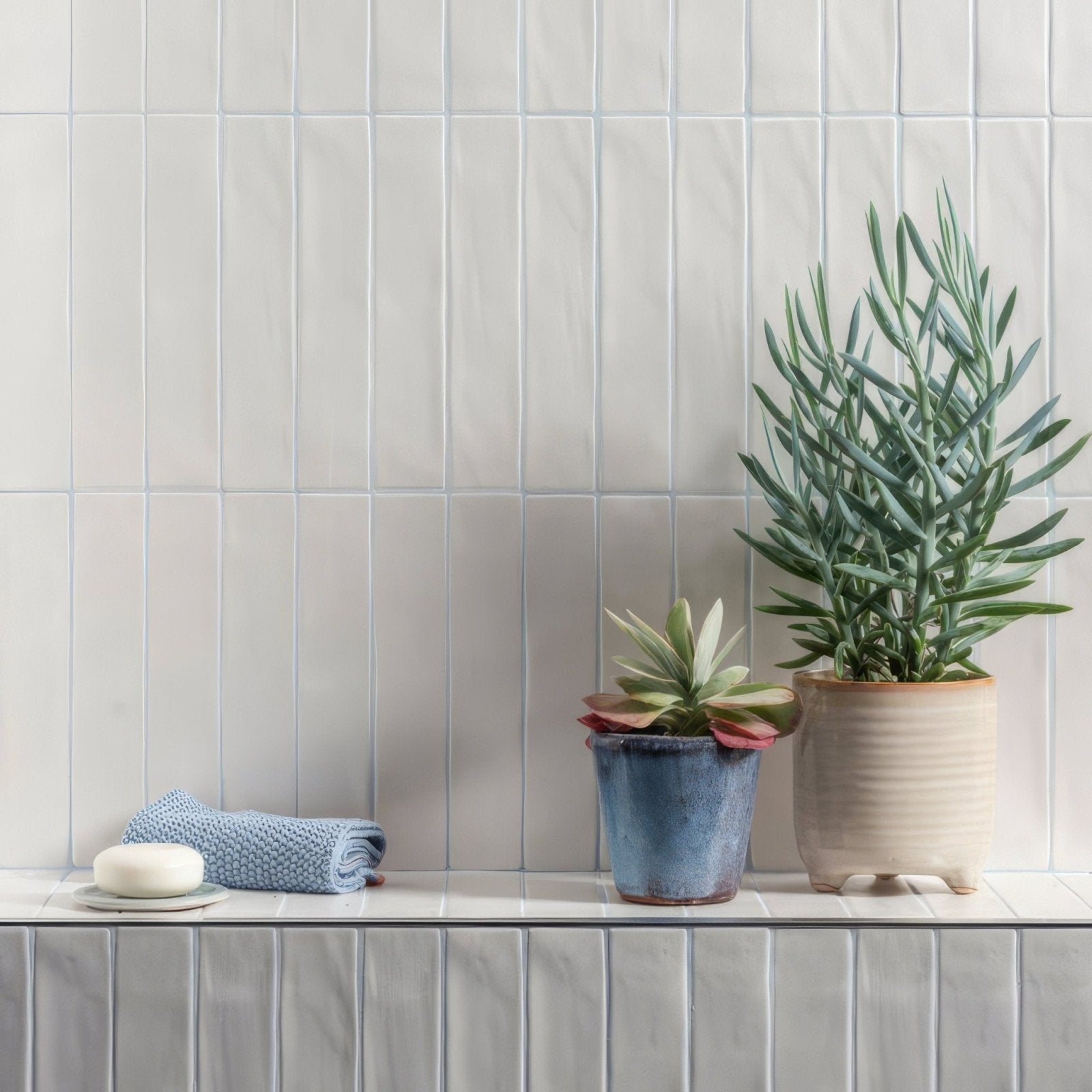 Sherbet White Brick 5x25cm – close-up detail