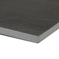 Dark gray rectangular sherwood black tile with subtle wood grain texture and smooth beveled edge 80 x 80cm