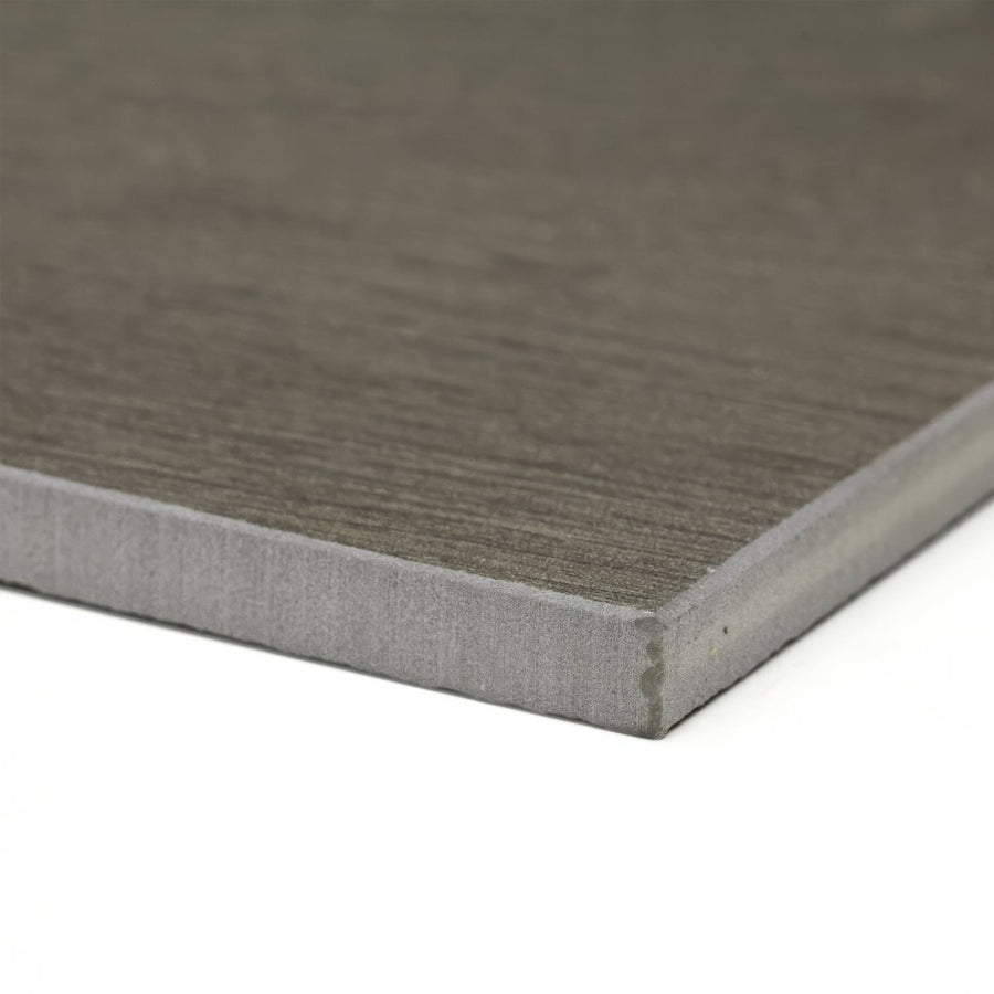 Sherwood Rowan 20 x 120cm gray faux wood plank with subtle grain texture and smooth slightly raised edge