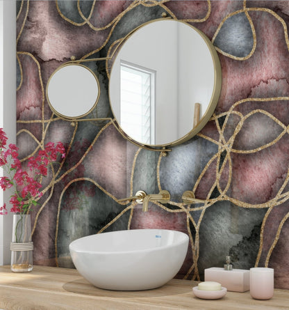 Shower Panel Blush Gold Curves