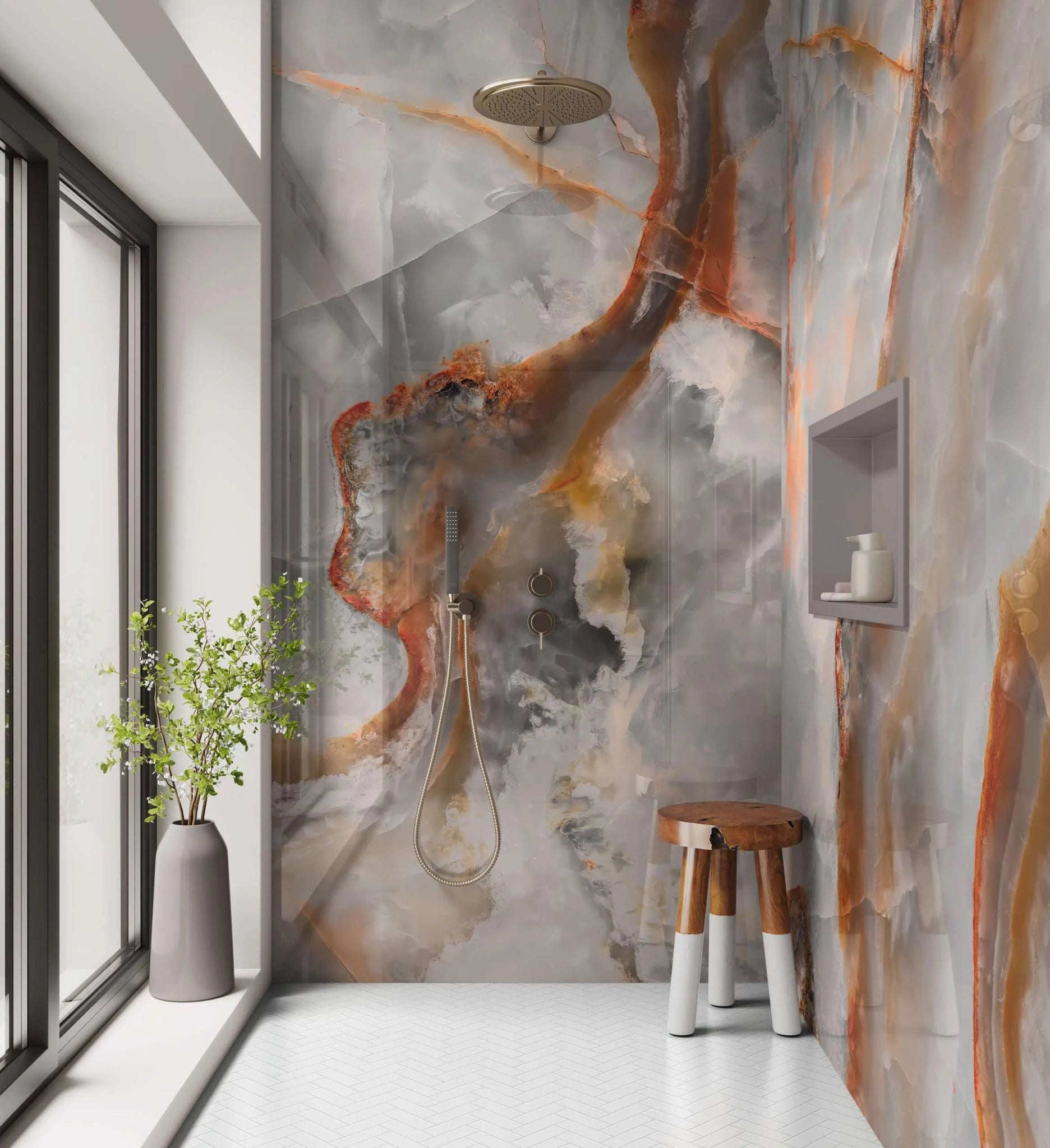 Shower Panel Copper Marble