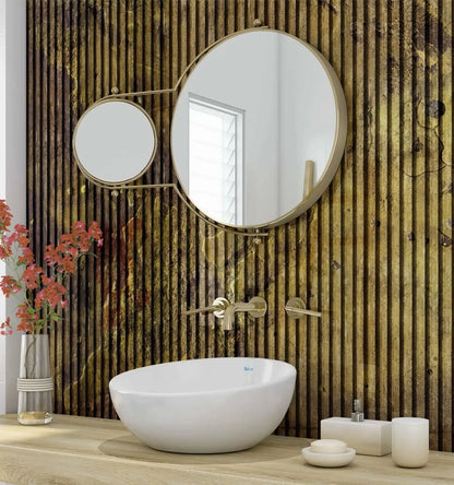 Shower Panel Gold Concrete Slat Effect