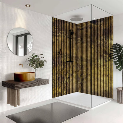 Shower Panel Gold Concrete Slat Effect