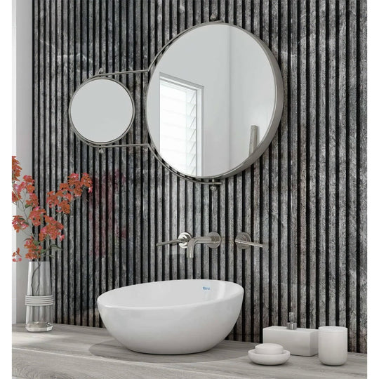 Shower Panel Grey Concrete Slat Effect