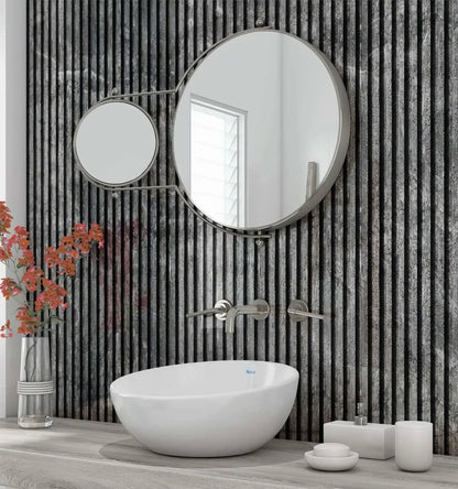 Shower Panel Grey Concrete Slat Effect