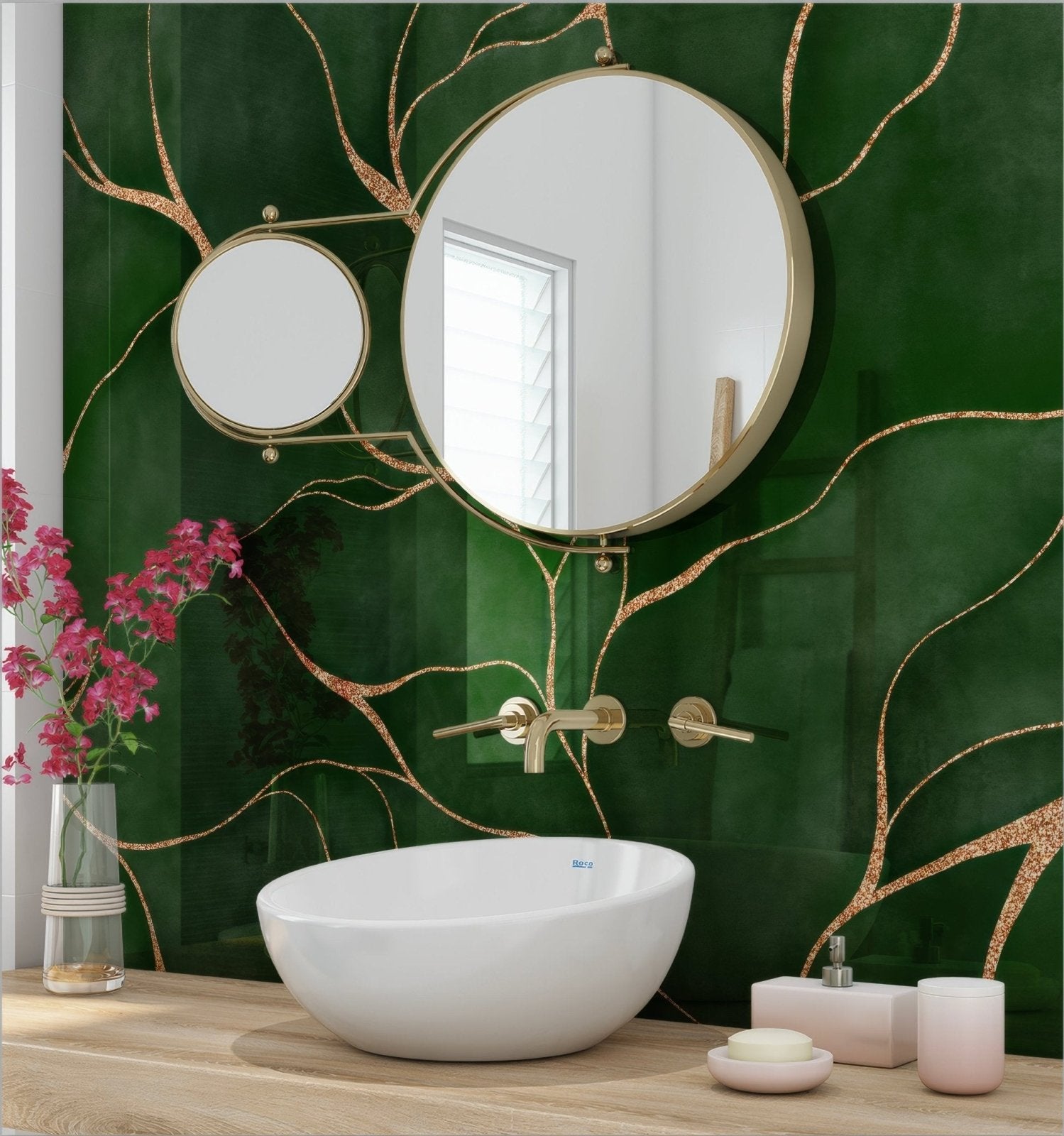 Shower Panel Kintsugi Green