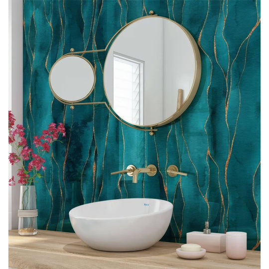 Shower Panel Kintsugi Turquoise - alternate view