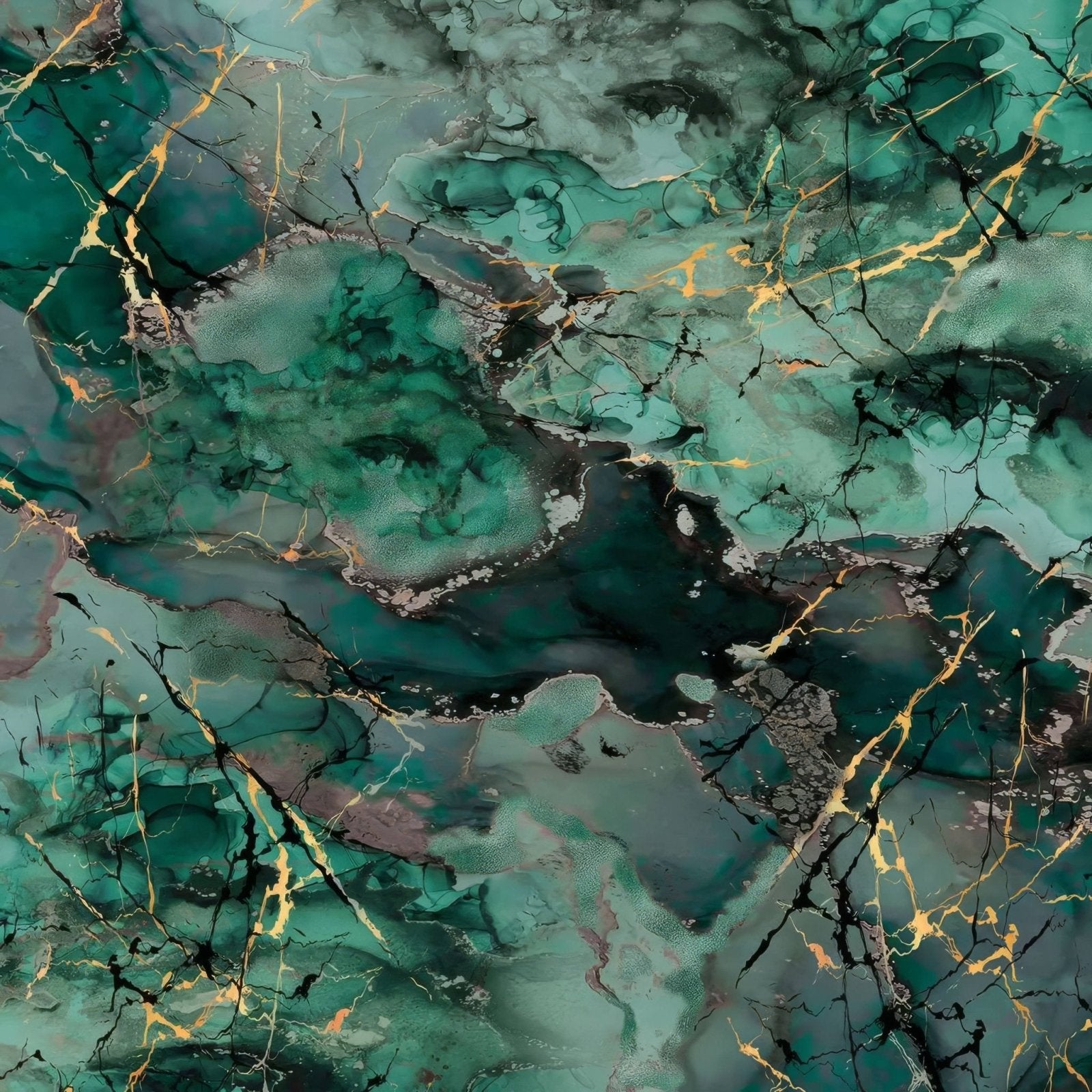 Shower panel liquid marble teal featuring emerald green and gold marble pattern with intricate veining surface