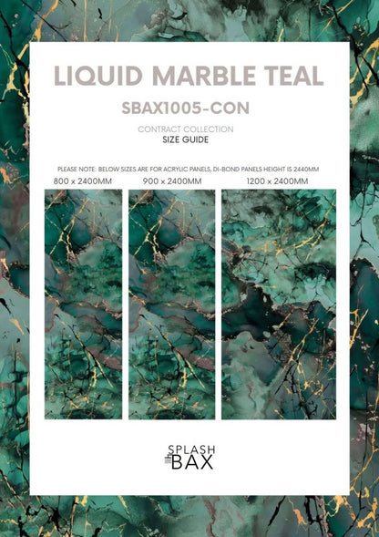 Shower Panel Liquid Marble Teal