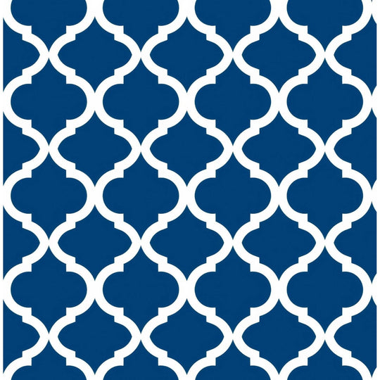 Shower Panel Navy White Quatrefoil - alternate view