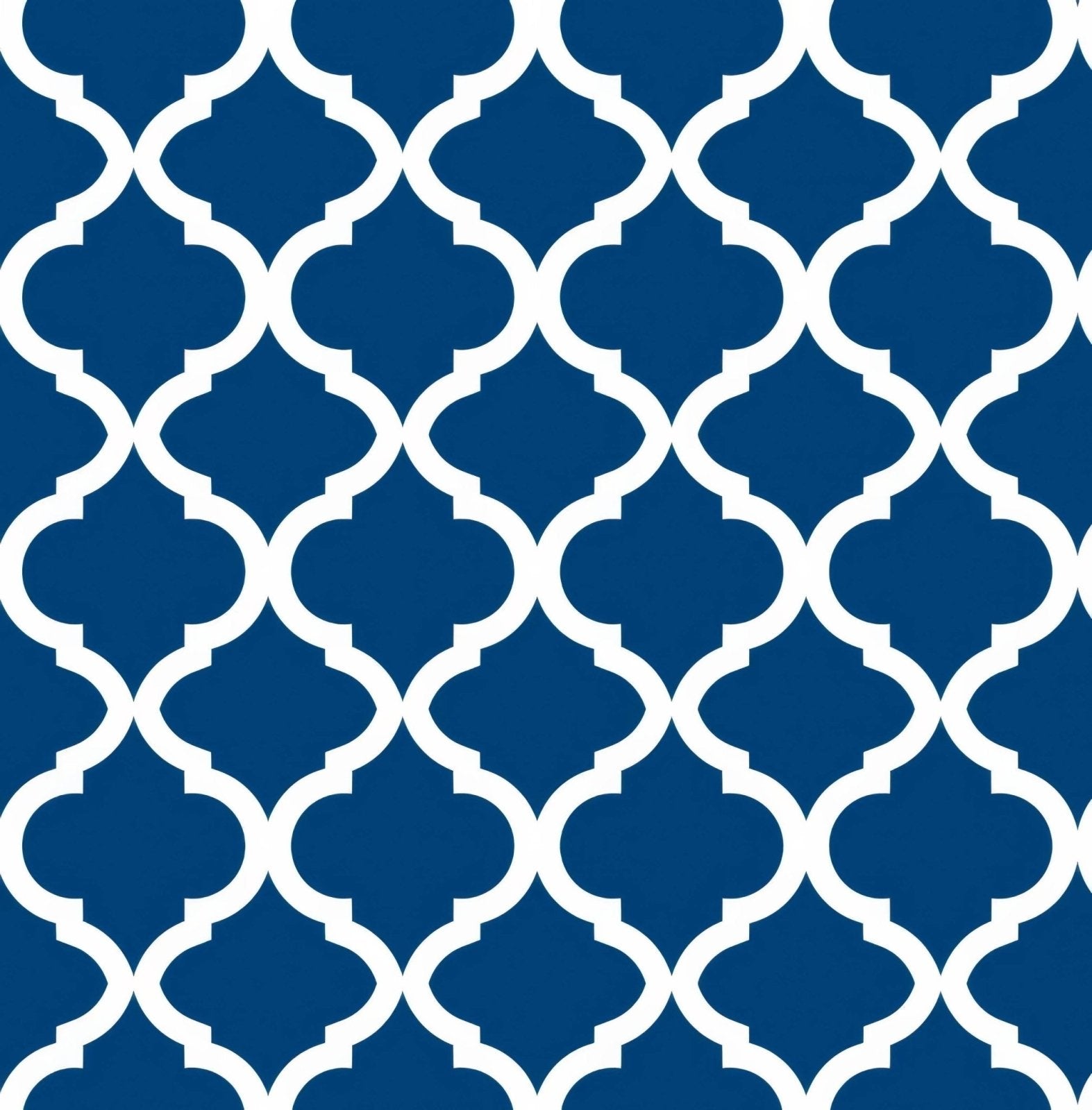 Shower Panel Navy White Quatrefoil