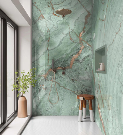 Shower Panel Olive Green Marble