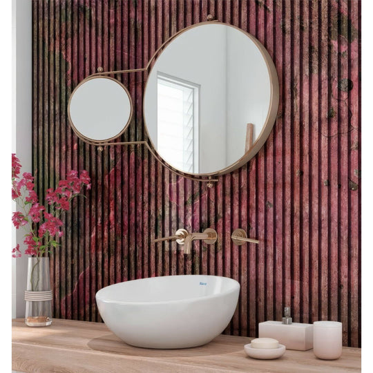 Shower Panel Pink Concrete Slat Wall - alternate view