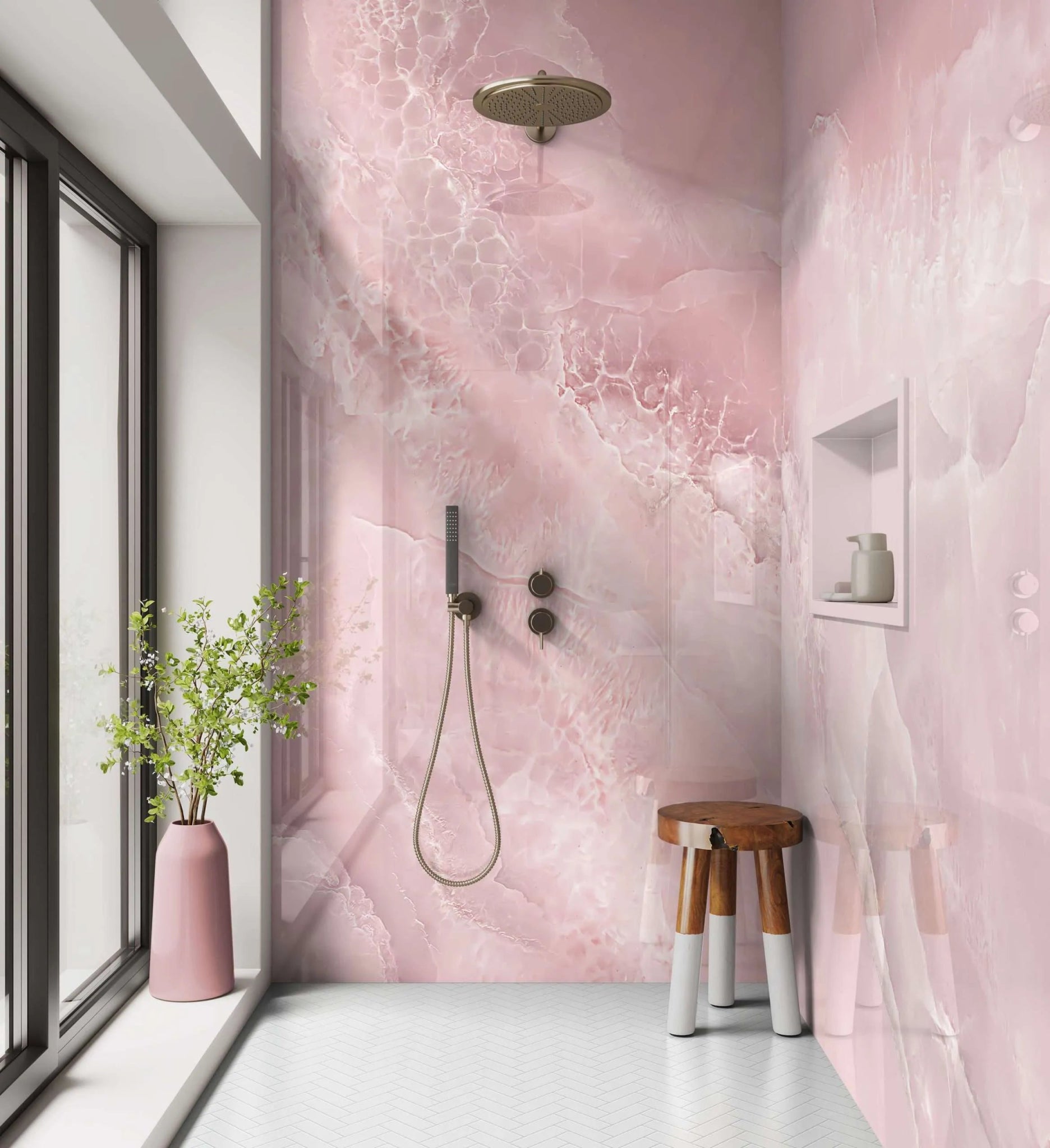 Shower Panel Pink Marble