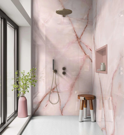 Shower Panel Pink Veined Marble