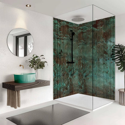 Shower Panel Turquoise Concrete Slat Wall