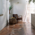 Sicilia Porcelain Brushed brown and gold veined marble-effect tile