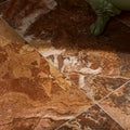 Sicilia porcelain brushed rich brown and gold veined marble floor tiles with a glossy finish for elegant interiors