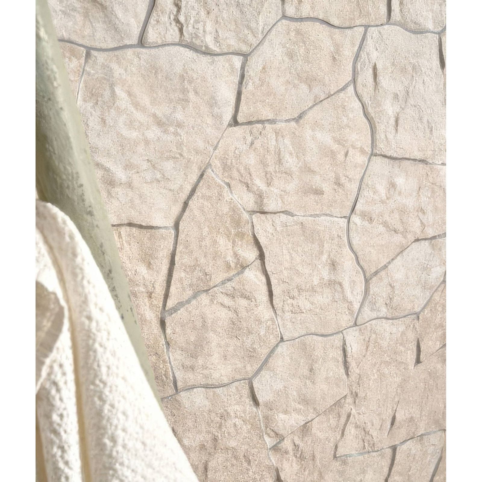 Beige stone veneer sierra porcelain textured with natural irregular pattern and textured surface for wall cladding