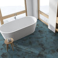 Modern freestanding bathtub with sleek white porcelain finish and minimalist design from signature porcelain verdigris collection