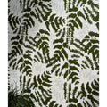 White ceramic tiles with bold dark green fern leaf pattern from silk screen ceramic fernery collection