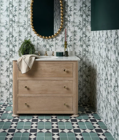 Silk Screen Ceramic Lantau Bamboo Smoke Green