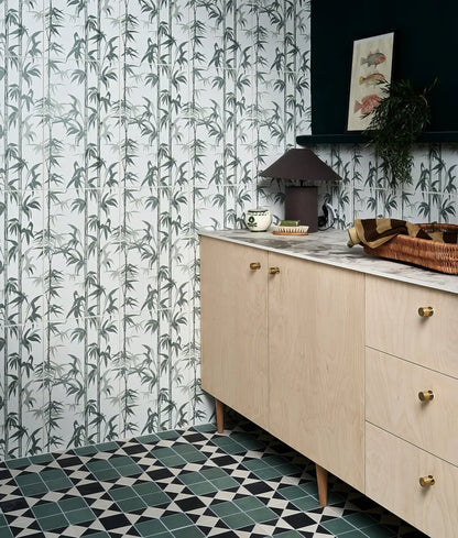 Silk Screen Ceramic Lantau Bamboo Smoke Green