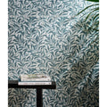 Silk screen ceramic willow cottage teal wall tiles with teal and white leaf pattern for decorative wall use