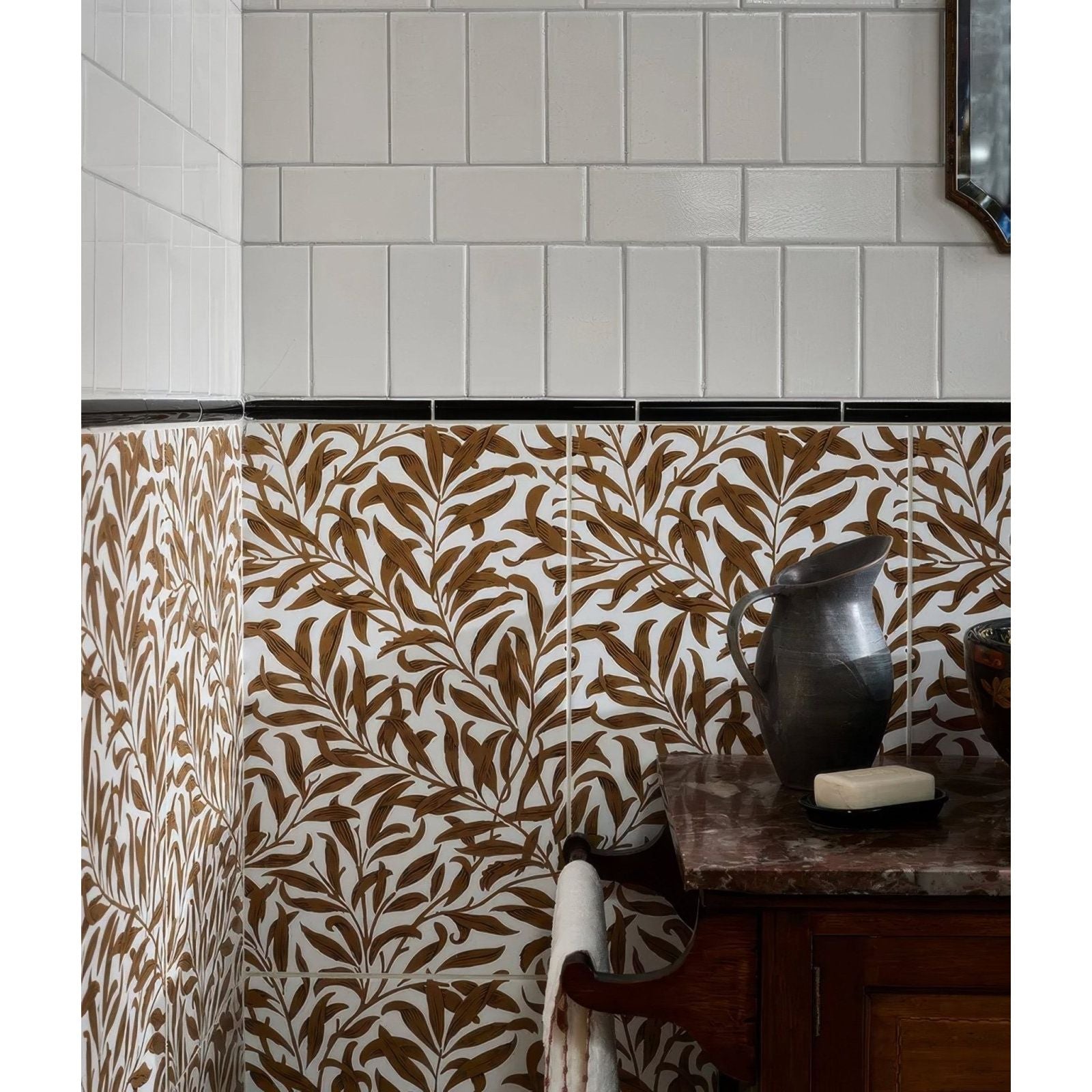 Silk Screen Ceramic Willow Cottage Tobacco