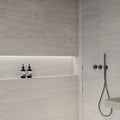 Lapis Light Grey Struktura Décor 29.8 x 59.8cm ceramic stone effect tile room setting