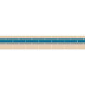 Simple border 2 beige and teal mosaic tile border with a central blue stripe for decorative edging