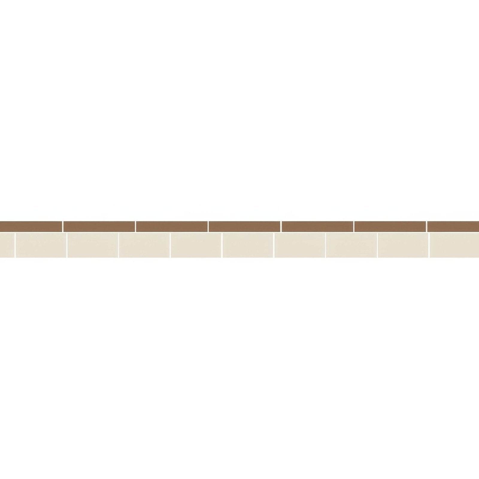 Simple border 5 decorative border tile strip with alternating brown and beige rectangular ceramic tiles in a repeating pattern