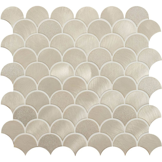 Skathi Gold Scale Mixed Finish Aluminium Mosaic - alternate view