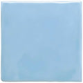 Sky blue field tile is a square glossy ceramic tile with smooth edges and a subtle sheen