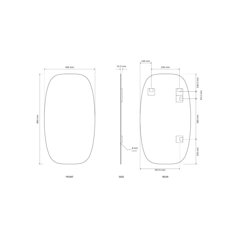 Slim Barrel Mirror 45x80cm - Origins Living, view 8