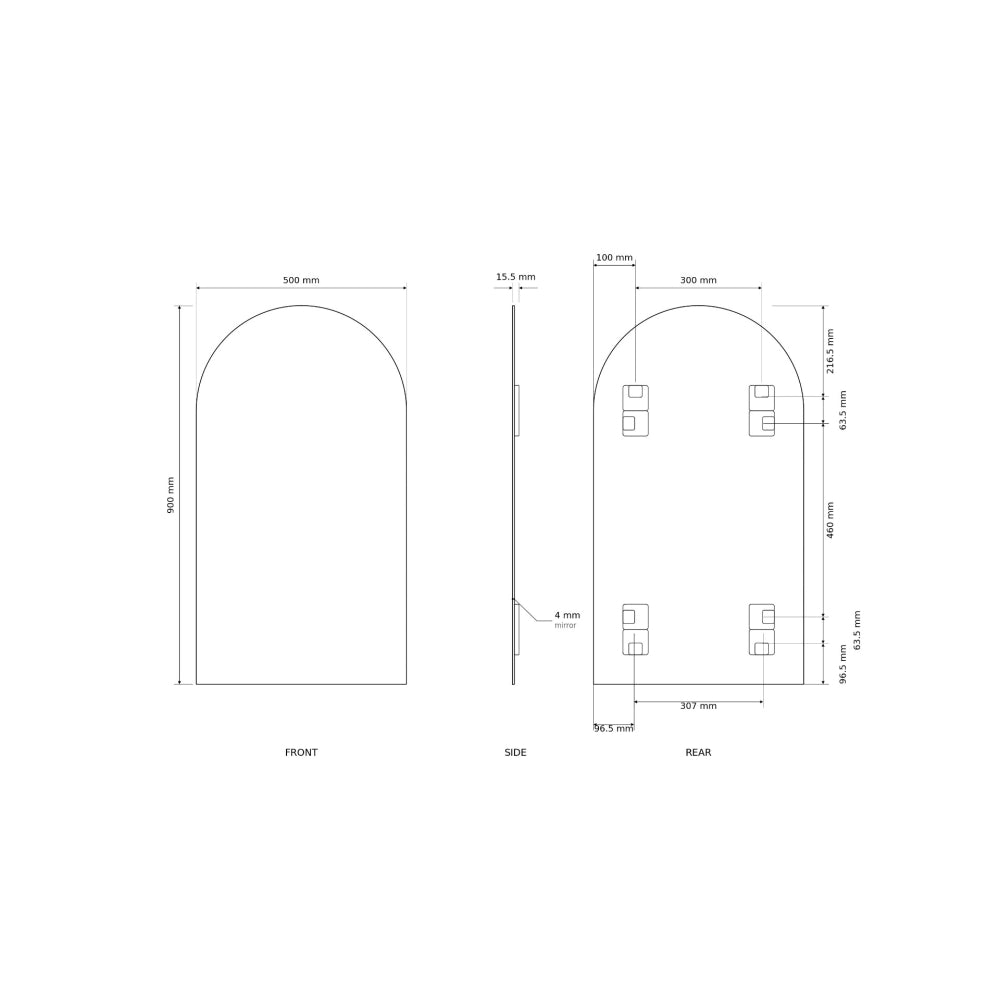 Slim Arch Mirror 50x90cm - Origins Living, view 9